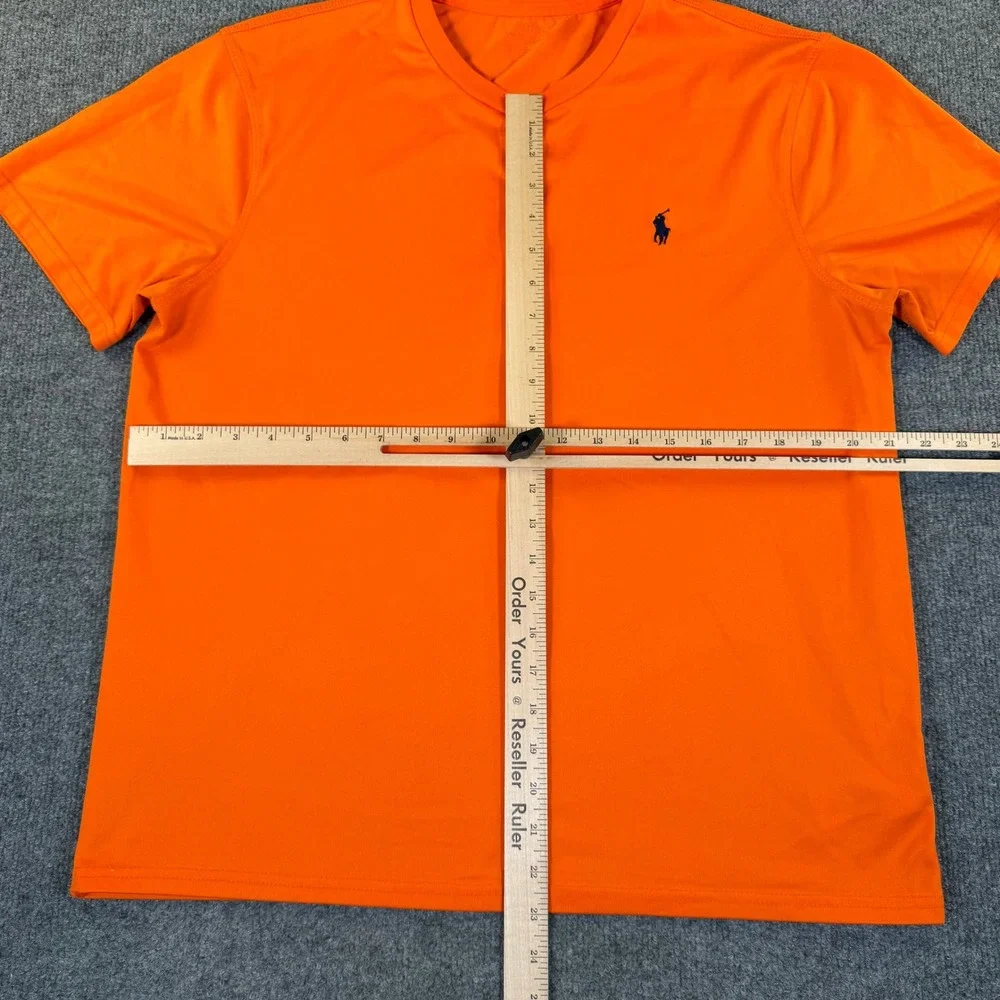 Polo Ralph Lauren Men Performance T-Shirt Orange Short Sleeve Pony Logo XL #3239
